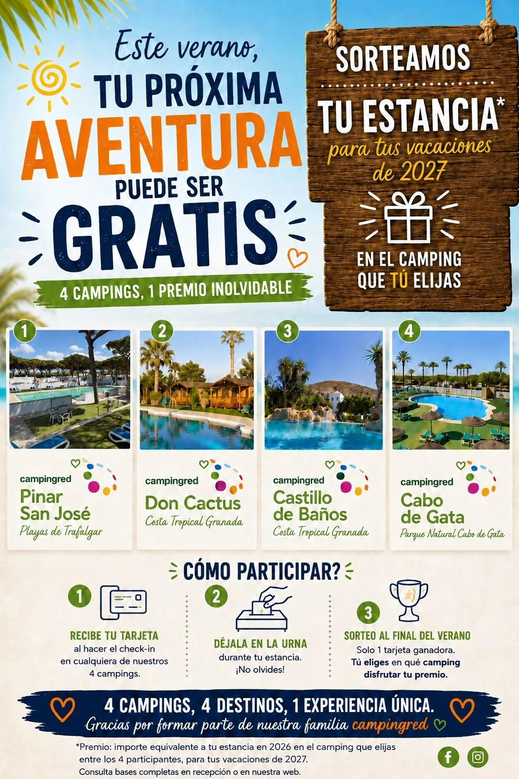 Instalaciones y espacio en Camping Pinar San José, Cadiz